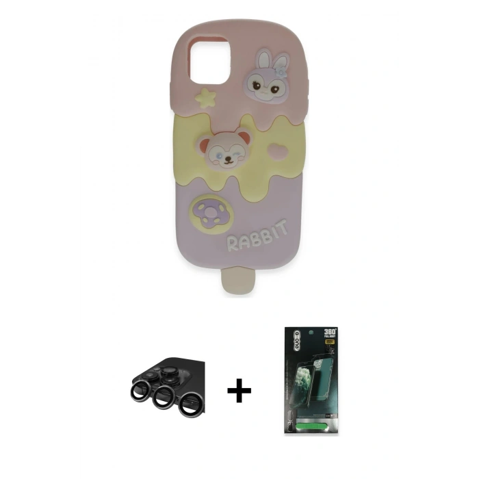 MARSİLYAN™- iPhone 15 Pro Max Kılıf Akış Yansıma - Siyah 360 Mat Full Body Arka Koruyucu + Raze Metal Kamera Lens - TMGI