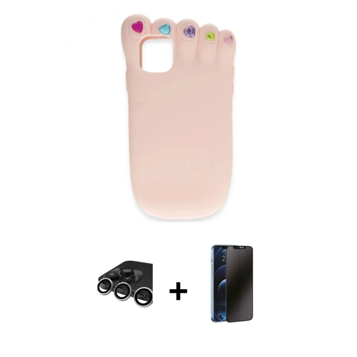 MARSİLYAN™- iPhone 15 Pro Max Kılıf Akış Yansıma - Siyah 3D Antistatik Hayalet Cam Ekran Koruyucu + Raze Metal Kamera Lens - GS