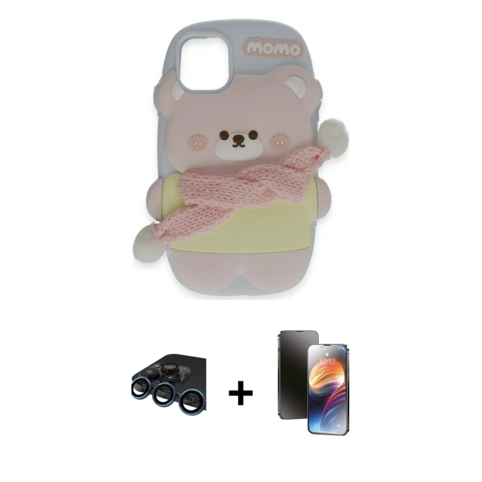 MARSİLYAN™- iPhone 15 Pro Max Kılıf Akış Yansıma - Siyah 3D Antistatik Mat Seramik Nano Ekran Koruyucu + Raze Metal Kamera Lens - LT
