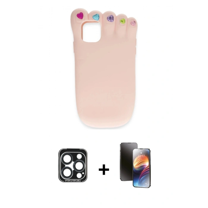 MARSİLYAN™- iPhone 15 Pro Max Kılıf Akış Yansıma - Siyah 3D Antistatik Mat Seramik Nano Ekran Koruyucu + PVD Metal Kamera Lens - LT