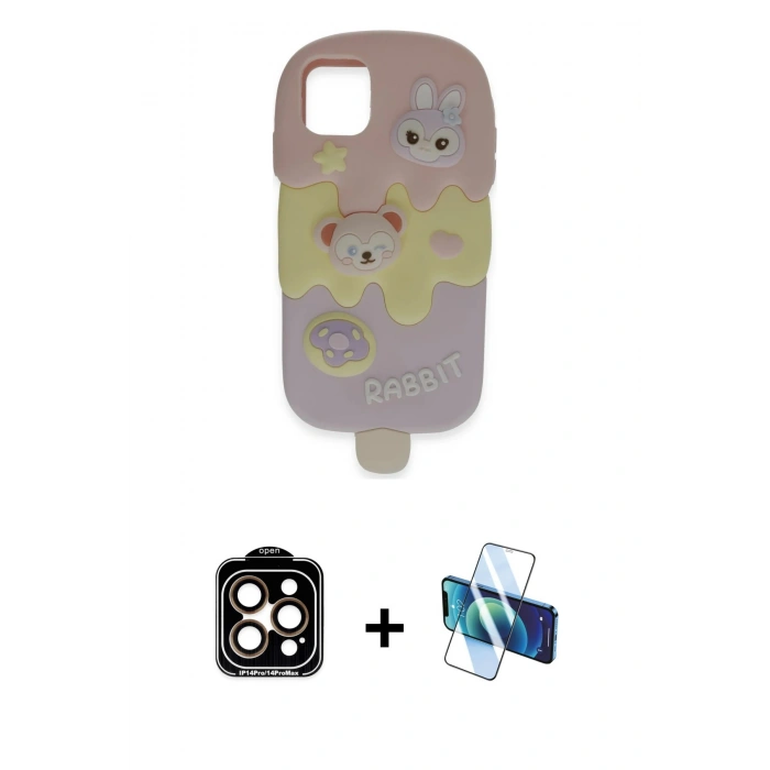 MARSİLYAN™- iPhone 15 Pro Max Kılıf Akış Yansıma - Siyah 3D Antistatik Seramik Nano Ekran Koruyucu + PVD Metal Kamera Lens - TU