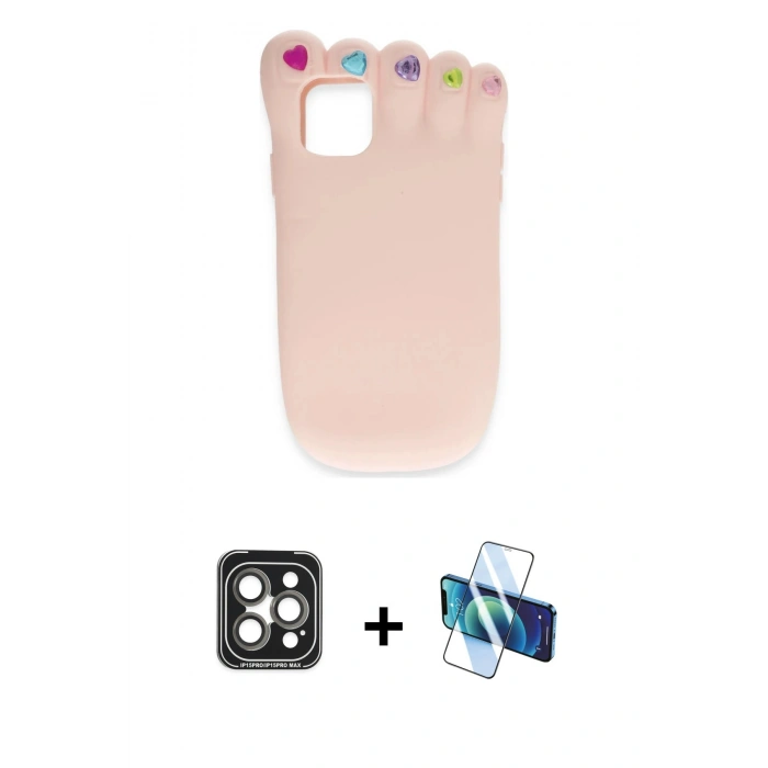 MARSİLYAN™- iPhone 15 Pro Max Kılıf Akış Yansıma - Siyah 3D Antistatik Seramik Nano Ekran Koruyucu + PVD Metal Kamera Lens - GI