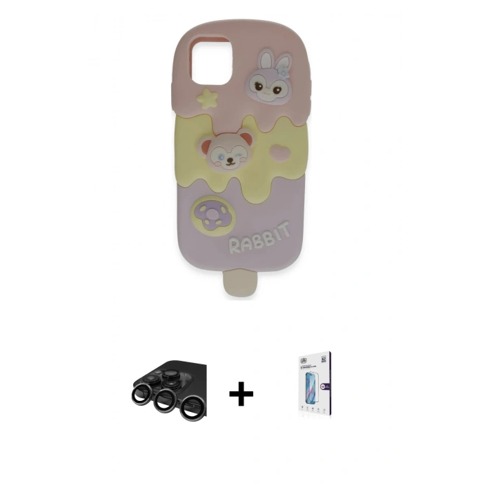 MARSİLYAN™- iPhone 15 Pro Max Kılıf Akış Yansıma - Siyah Bilvis 0.18mm Plus Cam Ekran Koruyucu + Raze Metal Kamera Lens - TMGI