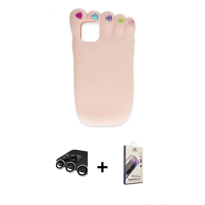 MARSİLYAN™- iPhone 15 Pro Max Kılıf Akış Yansıma - Siyah Bilvis 3D Mat Cam Ekran Koruyucu + Raze Metal Kamera Lens - GS
