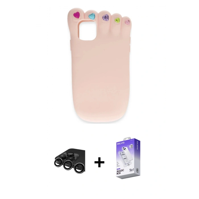 MARSİLYAN™- iPhone 15 Pro Max Kılıf Akış Yansıma - Siyah Bilvis 5in1 3D Magic Cam Ekran Koruyucu + Raze Metal Kamera Lens - TMGI