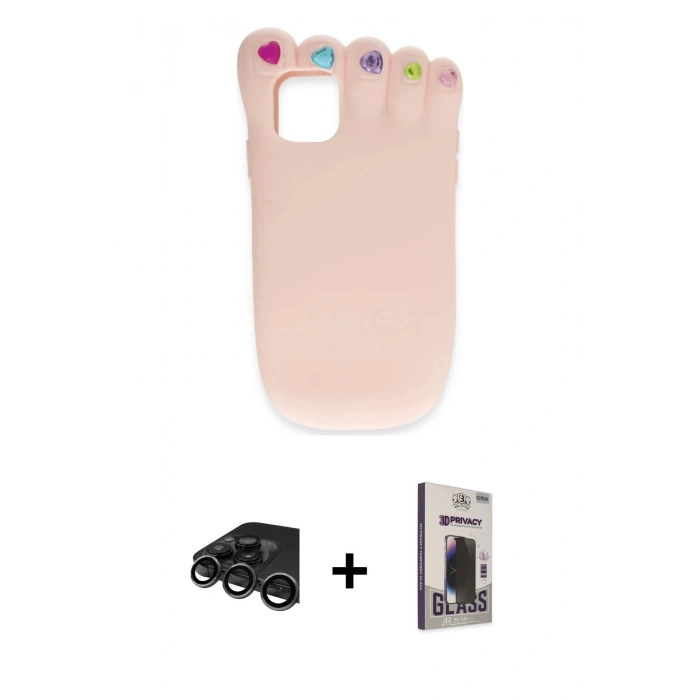 MARSİLYAN™- iPhone 15 Pro Max Kılıf Akış Yansıma - Siyah Bilvis Hayalet Cam Ekran Koruyucu + Raze Metal Kamera Lens - TMGI
