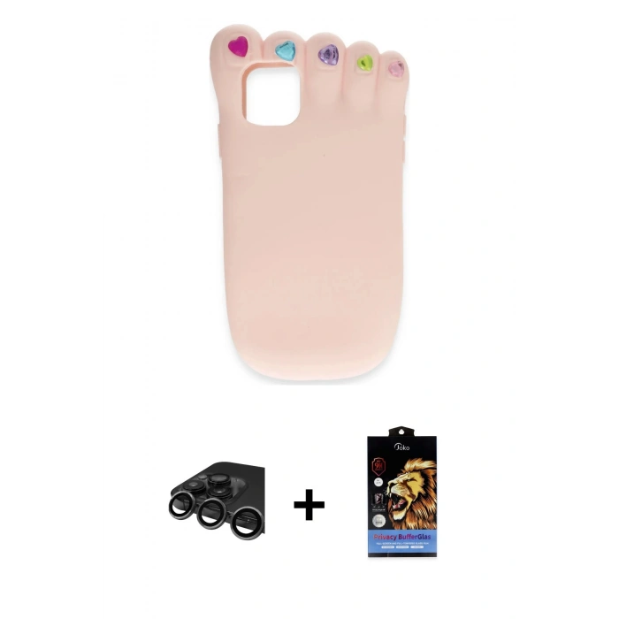 MARSİLYAN™- iPhone 15 Pro Max Kılıf Akış Yansıma - Siyah Buffer Hayalet Cam Ekran Koruyucu + Raze Metal Kamera Lens - TMGI