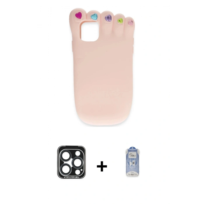 MARSİLYAN™- iPhone 15 Pro Max Kılıf Akış Yansıma - Siyah Joko Magic 5D Cam + PVD Metal Kamera Lens - LT