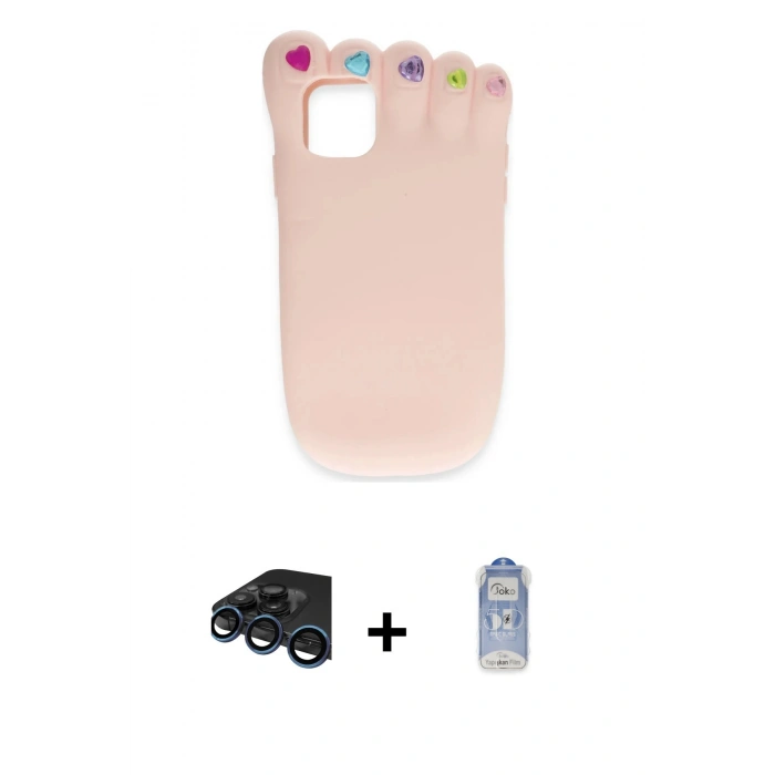 MARSİLYAN™- iPhone 15 Pro Max Kılıf Akış Yansıma - Siyah Joko Magic 5D Cam + Raze Metal Kamera Lens - LT