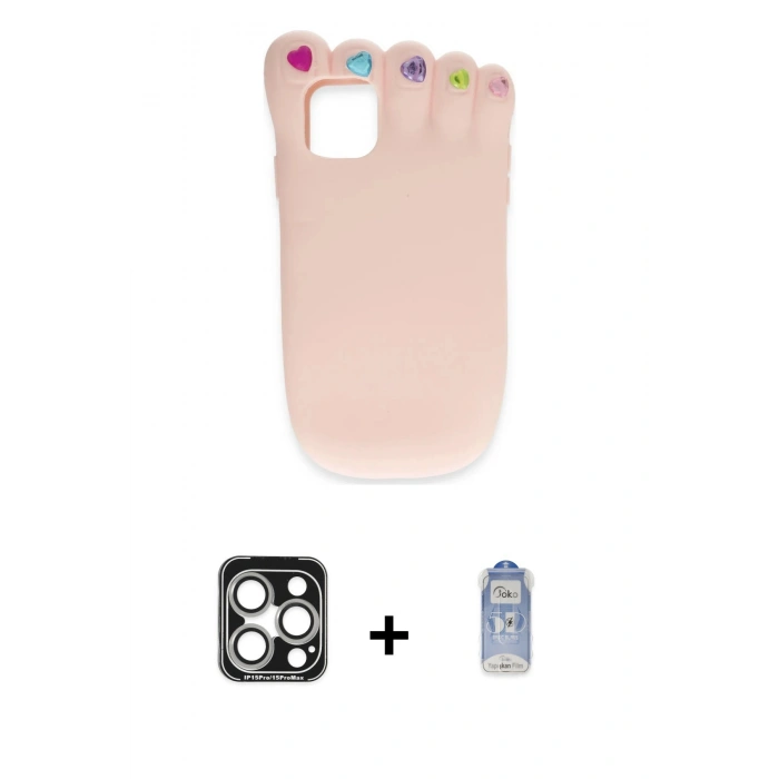 MARSİLYAN™- iPhone 15 Pro Max Kılıf Akış Yansıma - Siyah Joko Magic 5D Cam + PVD Metal Kamera Lens - GS