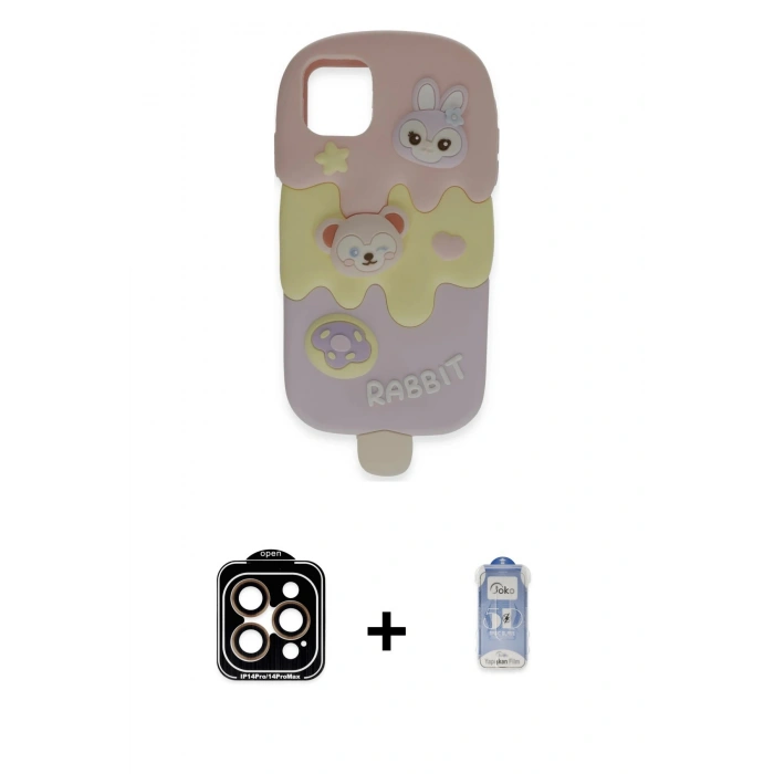 MARSİLYAN™- iPhone 15 Pro Max Kılıf Akış Yansıma - Siyah Joko Magic 5D Cam + PVD Metal Kamera Lens - TU