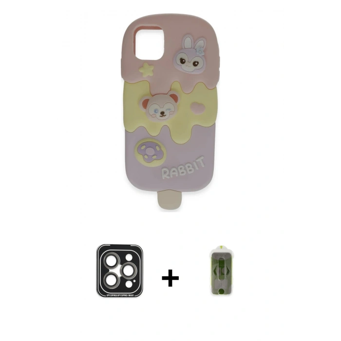 MARSİLYAN™- iPhone 15 Pro Max Kılıf Akış Yansıma - Siyah Joko Magic 5D Hayalet Cam + PVD Metal Kamera Lens - GI