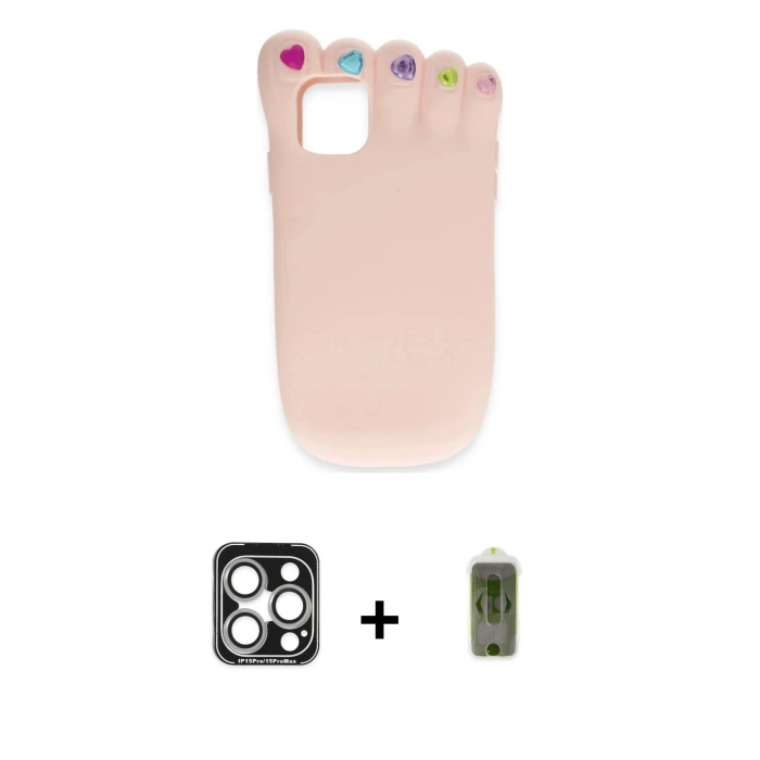 MARSİLYAN™- iPhone 15 Pro Max Kılıf Akış Yansıma - Siyah Joko Magic 5D Hayalet Cam + PVD Metal Kamera Lens - GS