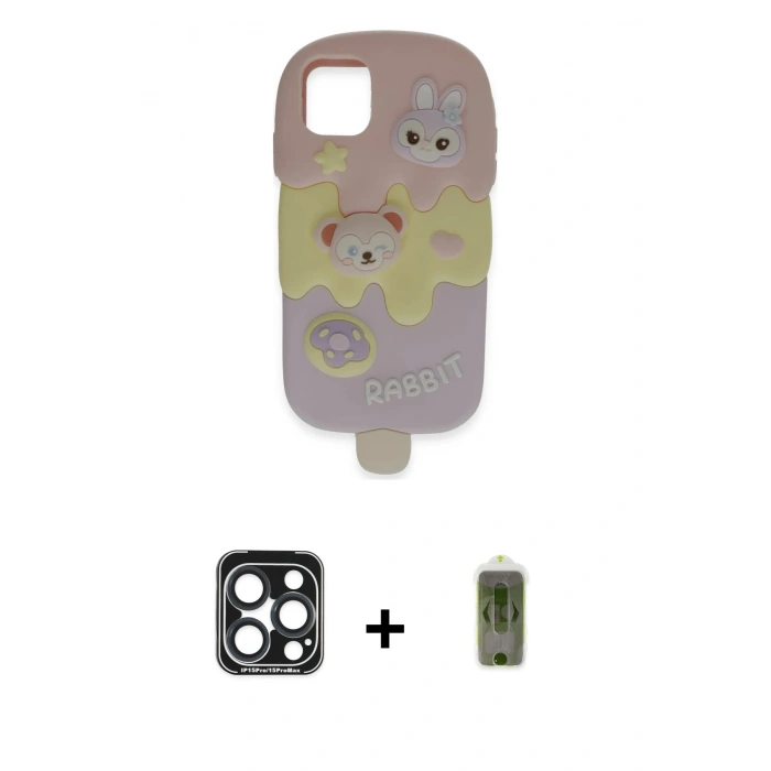 MARSİLYAN™- iPhone 15 Pro Max Kılıf Akış Yansıma - Siyah Joko Magic 5D Hayalet Cam + PVD Metal Kamera Lens - LT