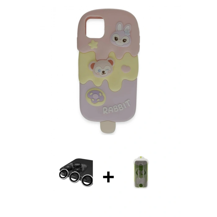 MARSİLYAN™- iPhone 15 Pro Max Kılıf Akış Yansıma - Siyah Joko Magic 5D Hayalet Cam + Raze Metal Kamera Lens - GS