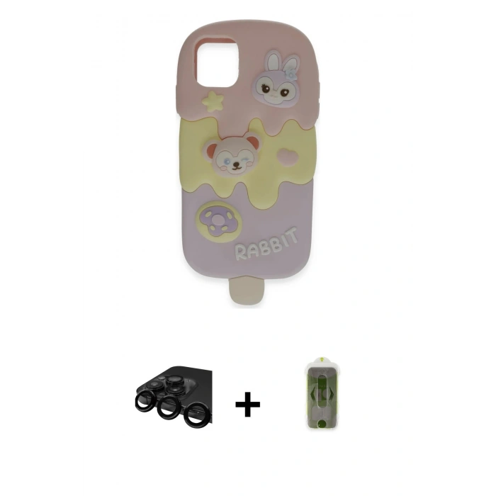 MARSİLYAN™- iPhone 15 Pro Max Kılıf Akış Yansıma - Siyah Joko Magic 5D Hayalet Cam + Raze Metal Kamera Lens - SH