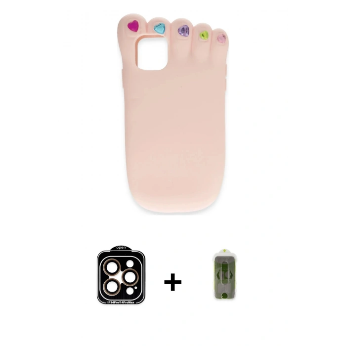 MARSİLYAN™- iPhone 15 Pro Max Kılıf Akış Yansıma - Siyah Joko Magic 5D Hayalet Cam + Turuncu PVD Metal Kamera Lens