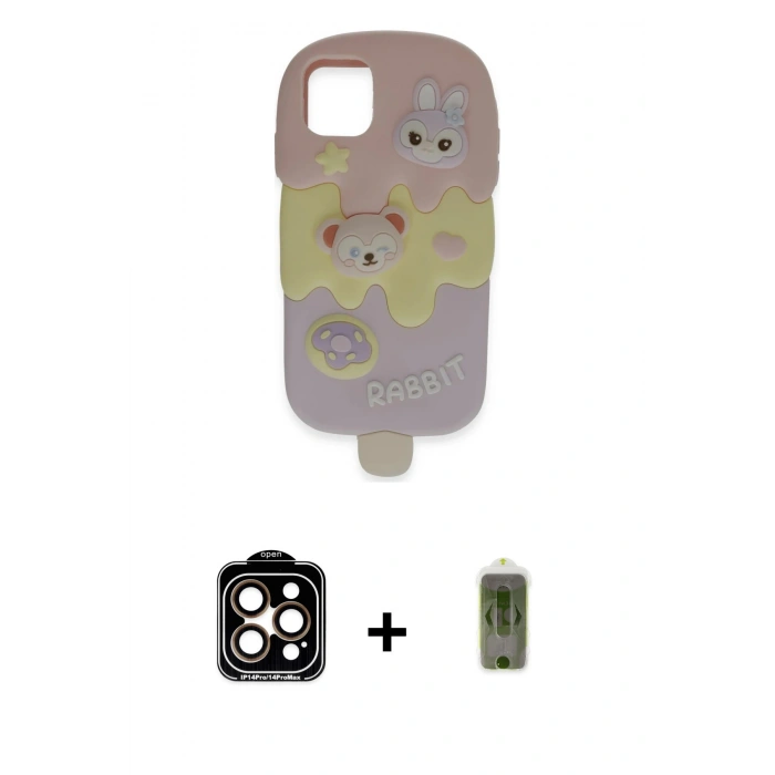 MARSİLYAN™- iPhone 15 Pro Max Kılıf Akış Yansıma - Siyah Joko Magic 5D Hayalet Cam + Turuncu PVD Metal Kamera Lens