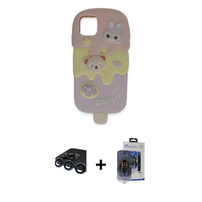 MARSİLYAN™- iPhone 15 Pro Max Kılıf Akış Yansıma - Siyah Vanessa Magic Cam + Raze Metal Kamera Lens - LT