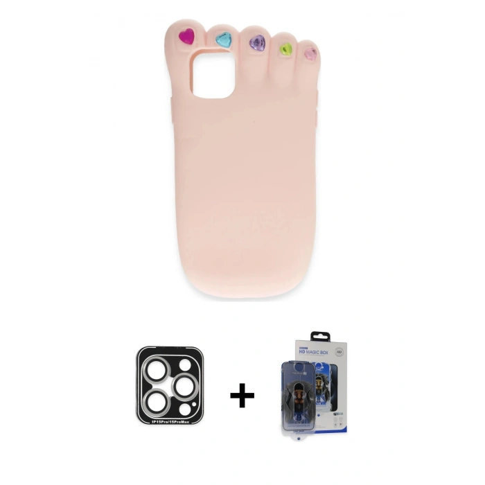 MARSİLYAN™- iPhone 15 Pro Max Kılıf Akış Yansıma - Siyah Vanessa Magic Cam + PVD Metal Kamera Lens - GS