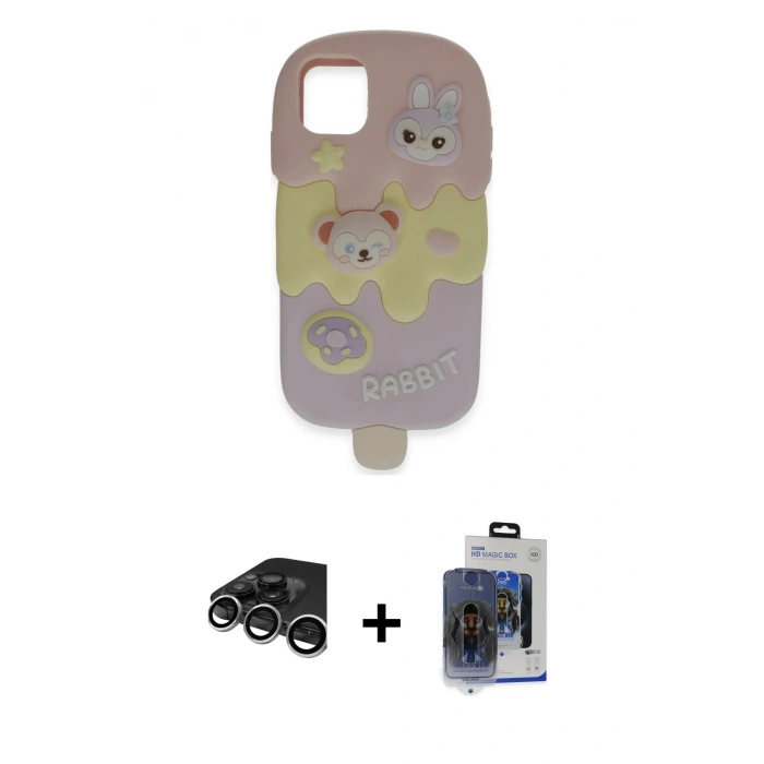 MARSİLYAN™- iPhone 15 Pro Max Kılıf Akış Yansıma - Siyah Vanessa Magic Cam + Raze Metal Kamera Lens - GS