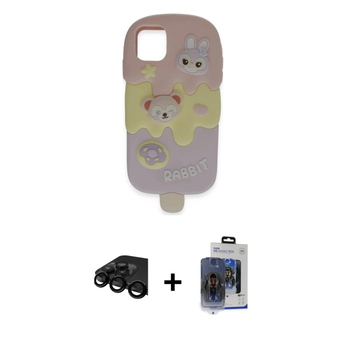 MARSİLYAN™- iPhone 15 Pro Max Kılıf Akış Yansıma - Siyah Vanessa Magic Cam + Siyah Raze Metal Kamera Lens