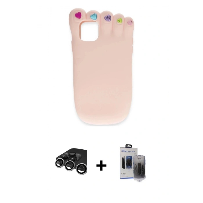 MARSİLYAN™- iPhone 15 Pro Max Kılıf Akış Yansıma - Siyah Vanessa Magic Hayalet Cam + Raze Metal Kamera Lens - GS