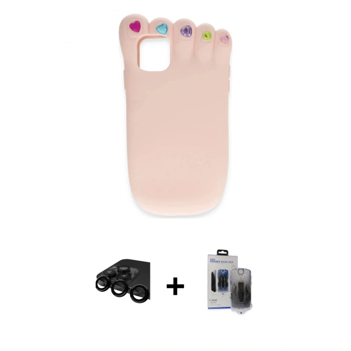 MARSİLYAN™- iPhone 15 Pro Max Kılıf Akış Yansıma - Siyah Vanessa Magic Hayalet Cam + Raze Metal Kamera Lens - SH