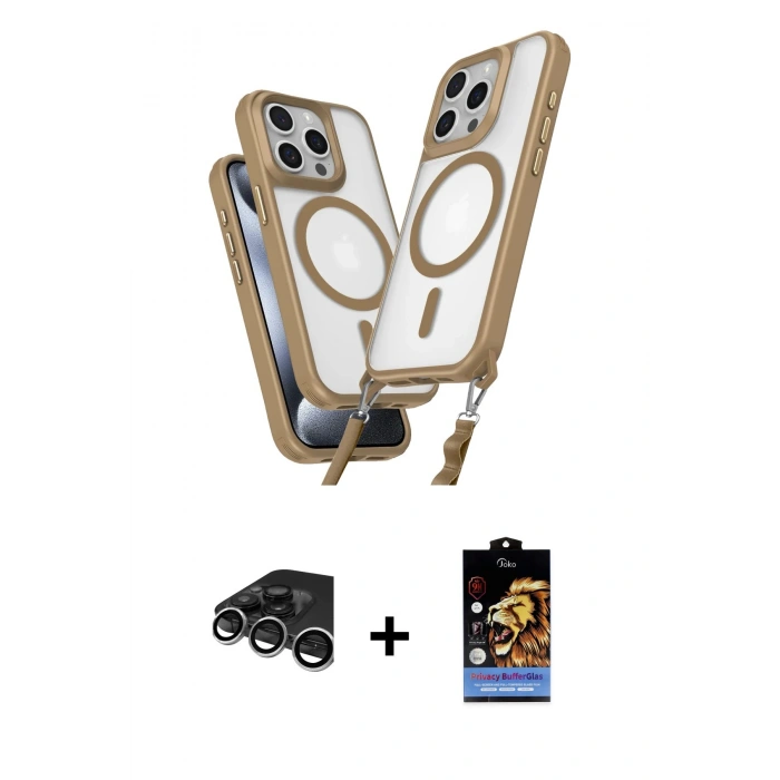 MARSİLYAN™- iPhone 15 Pro Max Kılıf Atlas Doku Koleksiyonu - Siyah Buffer Hayalet Cam Ekran Koruyucu + Raze Metal Kamera Lens - GS