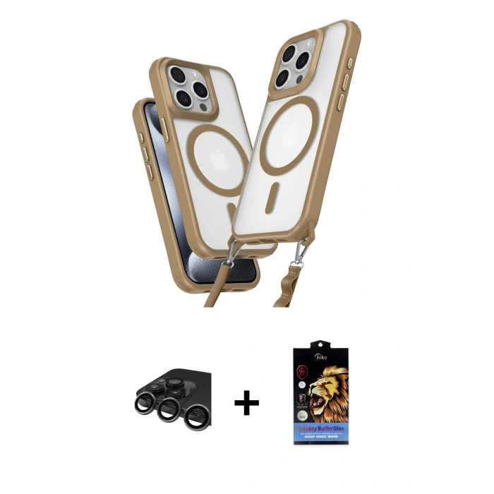 MARSİLYAN™- iPhone 15 Pro Max Kılıf Atlas Doku Koleksiyonu - Siyah Buffer Hayalet Cam Ekran Koruyucu + Raze Metal Kamera Lens - TMGI