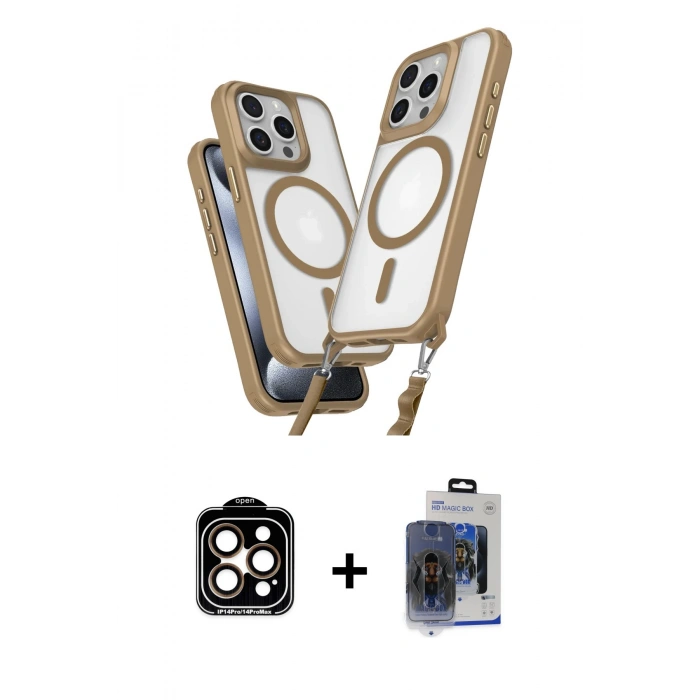 MARSİLYAN™- iPhone 15 Pro Max Kılıf Atlas Doku Koleksiyonu - Siyah Vanessa Magic Cam + PVD Metal Kamera Lens - TU