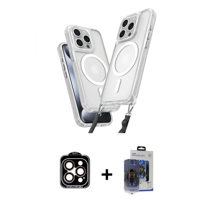 MARSİLYAN™- iPhone 15 Pro Max Kılıf Atlas Doku Koleksiyonu - Siyah Vanessa Magic Cam + PVD Metal Kamera Lens - TU