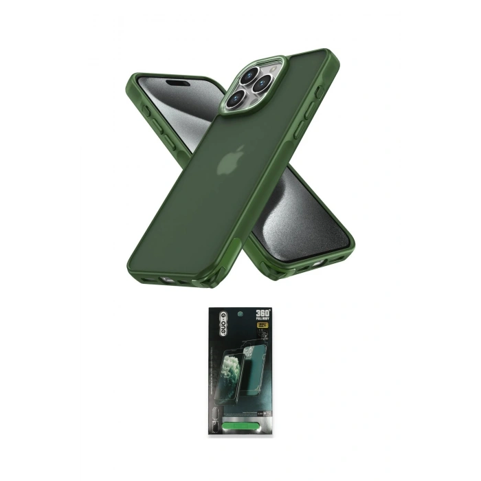 MARSİLYAN™- iPhone 15 Pro Max Kılıf Atlas Form - Şeffaf 360 Full Body Arka Koruyucu