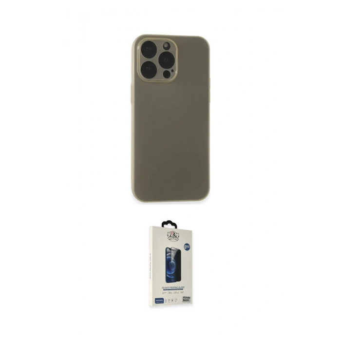 MARSİLYAN™- iPhone 15 Pro Max Kılıf Atlas Minimal Prime - Siyah Bilvis Hayalet Cam Ekran Koruyucu