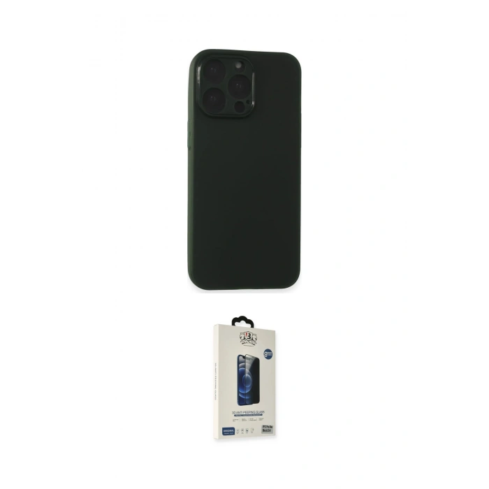 MARSİLYAN™- iPhone 15 Pro Max Kılıf Atlas Minimal Prime - Siyah Bilvis Hayalet Cam Ekran Koruyucu