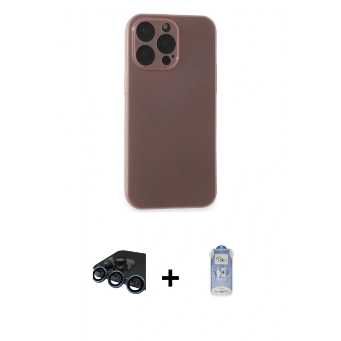 MARSİLYAN™- iPhone 15 Pro Max Kılıf Atlas Minimal Prime - Siyah Joko Magic 5D Cam + Raze Metal Kamera Lens - LT