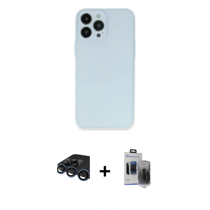 MARSİLYAN™- iPhone 15 Pro Max Kılıf Atlas Minimal Prime - Siyah Vanessa Magic Hayalet Cam + Raze Metal Kamera Lens - LT