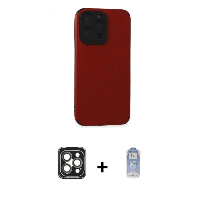 MARSİLYAN™- iPhone 15 Pro Max Kılıf Doruk Asil Koleksiyonu - Siyah Joko Magic 5D Cam + PVD Metal Kamera Lens - GI