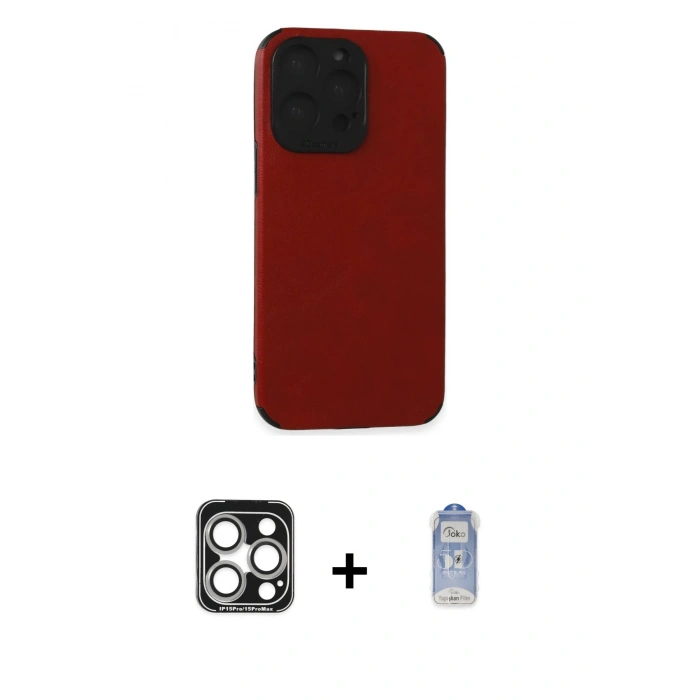 MARSİLYAN™- iPhone 15 Pro Max Kılıf Doruk Asil Koleksiyonu - Siyah Joko Magic 5D Cam + PVD Metal Kamera Lens - GS