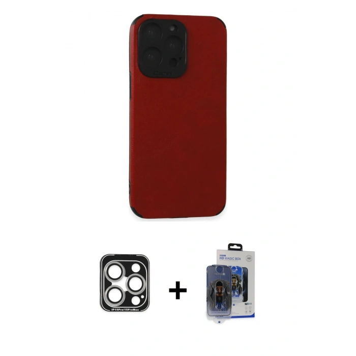 MARSİLYAN™- iPhone 15 Pro Max Kılıf Doruk Asil Koleksiyonu - Siyah Vanessa Magic Cam + PVD Metal Kamera Lens - GS