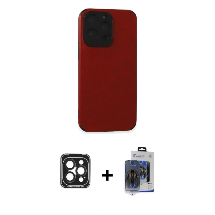 MARSİLYAN™- iPhone 15 Pro Max Kılıf Doruk Asil Koleksiyonu - Siyah Vanessa Magic Cam + PVD Metal Kamera Lens - SH