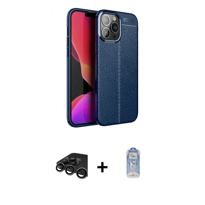 MARSİLYAN™- iPhone 15 Pro Max Kılıf Doruk Klasik Özel Seri - Siyah Joko Magic 5D Cam + Raze Metal Kamera Lens - TMGI