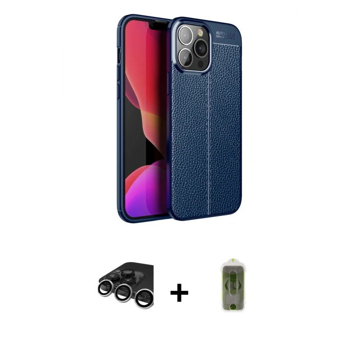 MARSİLYAN™- iPhone 15 Pro Max Kılıf Doruk Klasik Özel Seri - Siyah Joko Magic 5D Hayalet Cam + Raze Metal Kamera Lens - GS
