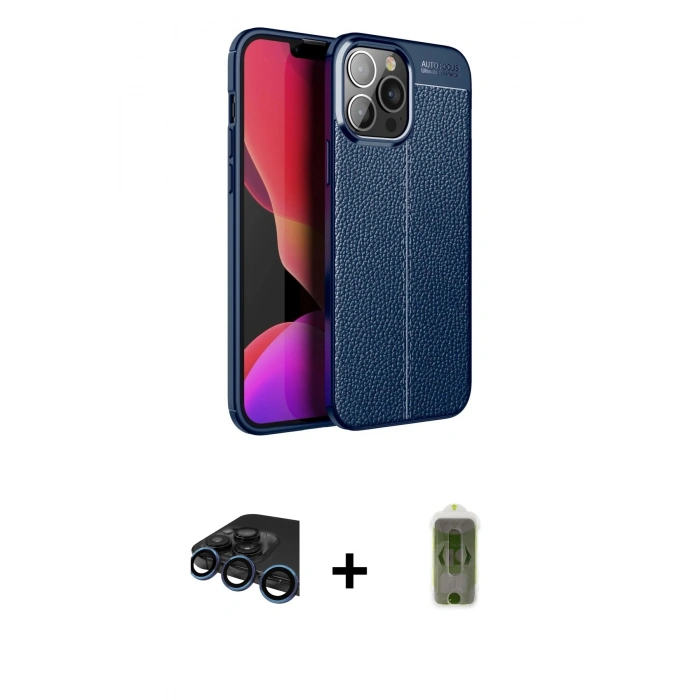 MARSİLYAN™- iPhone 15 Pro Max Kılıf Doruk Klasik Özel Seri - Siyah Joko Magic 5D Hayalet Cam + Raze Metal Kamera Lens - LT