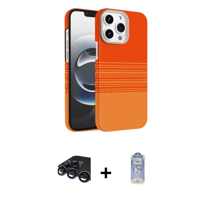 MARSİLYAN™- iPhone 15 Pro Max Kılıf Doruk Serisi - Siyah Joko Magic 5D Cam + Raze Metal Kamera Lens - LT