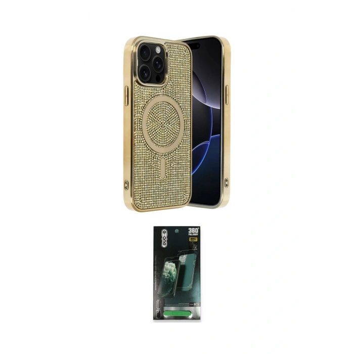 MARSİLYAN™- iPhone 15 Pro Max Kılıf Eksen Çizgi - Şeffaf 360 Full Body Arka Koruyucu