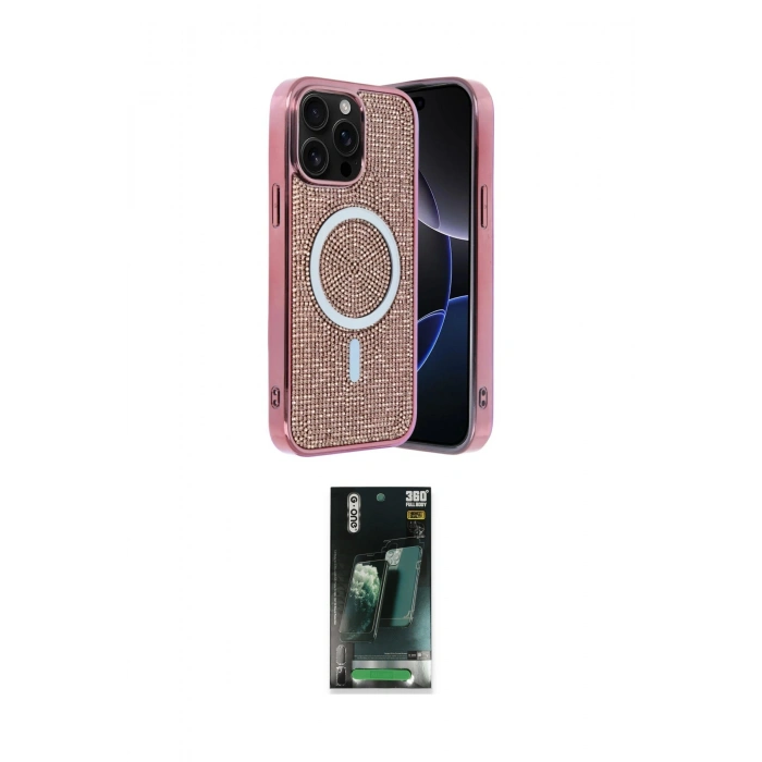 MARSİLYAN™- iPhone 15 Pro Max Kılıf Eksen Çizgi - Şeffaf 360 Full Body Arka Koruyucu
