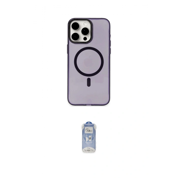 MARSİLYAN™- iPhone 15 Pro Max Kılıf Eksen Işık Prime - Siyah Joko Magic 5D Cam