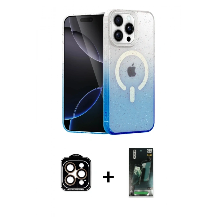 MARSİLYAN™- iPhone 15 Pro Max Kılıf Eksen Minimal Özel Seri - Siyah 360 Mat Full Body Arka Koruyucu + PVD Metal Kamera Lens - TU