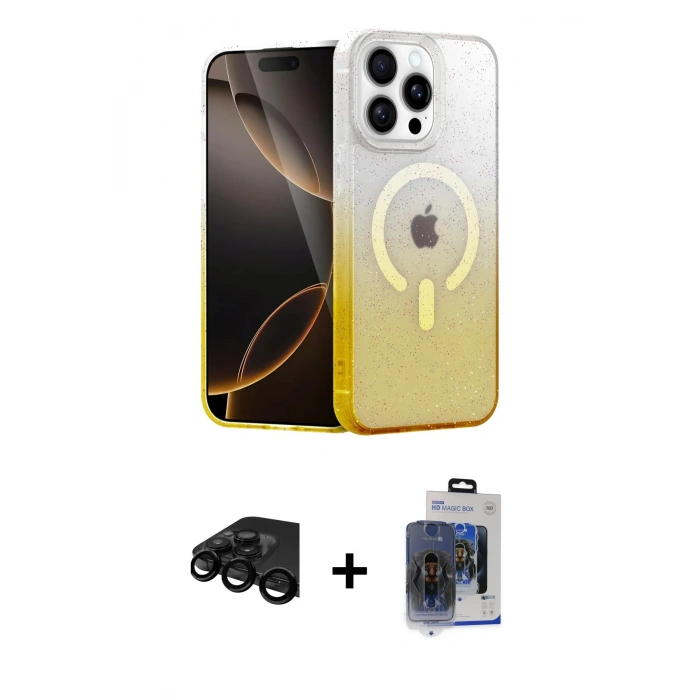 MARSİLYAN™- iPhone 15 Pro Max Kılıf Eksen Minimal Özel Seri - Siyah Vanessa Magic Cam + Raze Metal Kamera Lens - SH